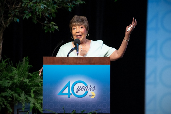 Former U.S. Representative Eddie Bernice Johnson at DART 40th Anniversary event, Aug. 16, 2023