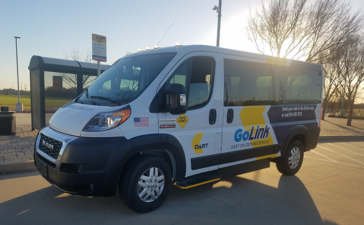 GoLink vehicle at transit center