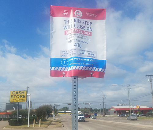 Bus Stop Sign Conversion Begins as Part of DART s New Bus Network