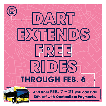 DART Extends Free Rides to Feb 6
