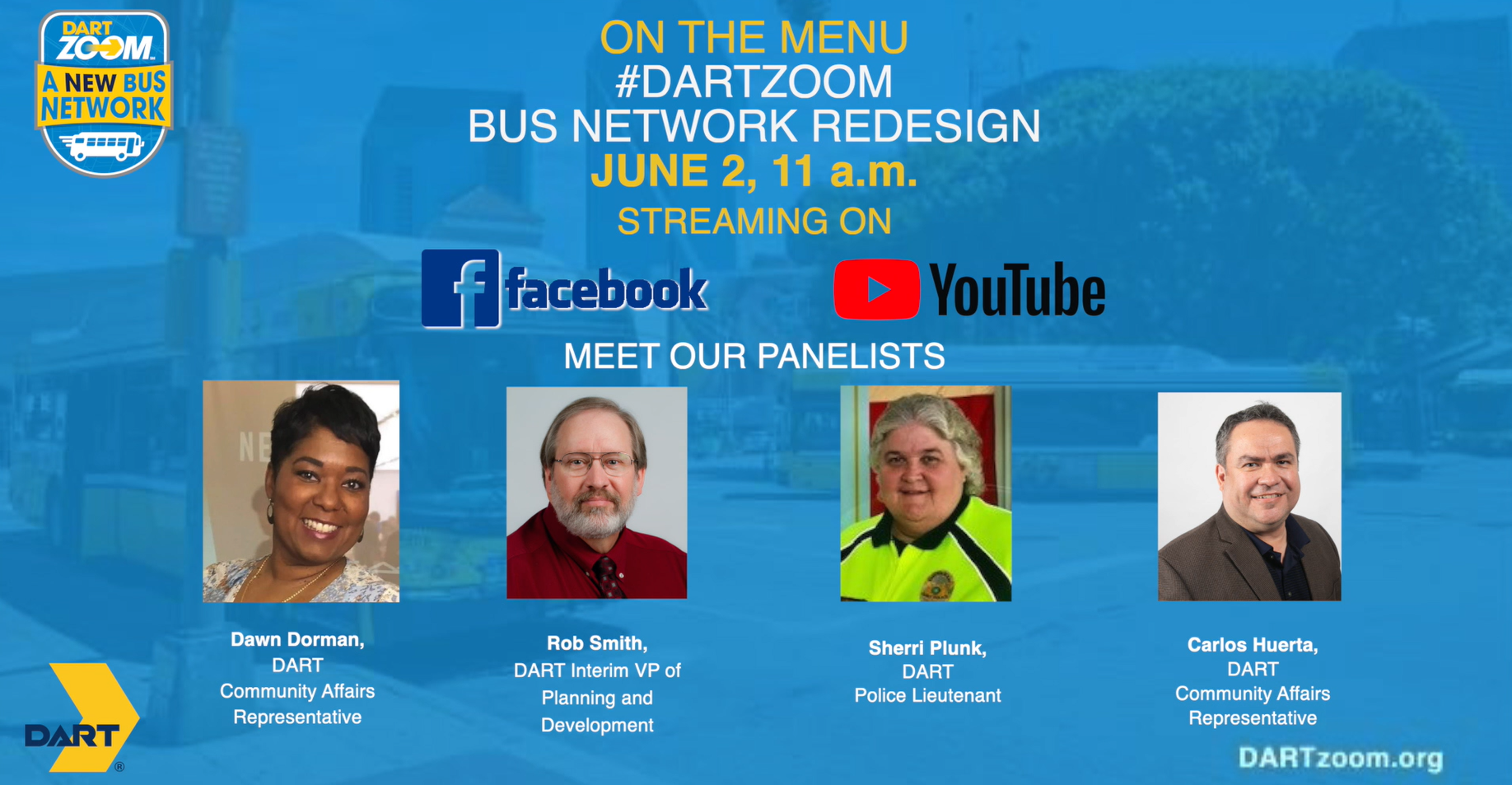 On the Menu Bus Network Redesign Facebook YouTube Live June 2
