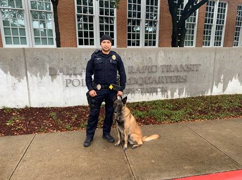 DART Police Sergeant Carter and canine Villy.
