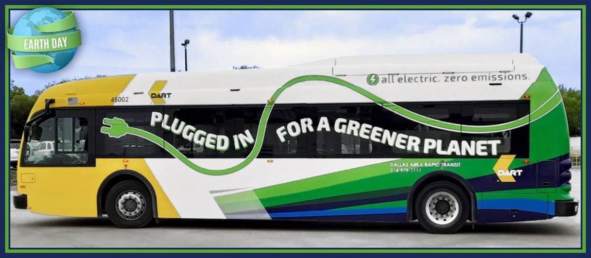 Newly wrapped 35-foot Proterra Catalyst battery-electric DART bus.