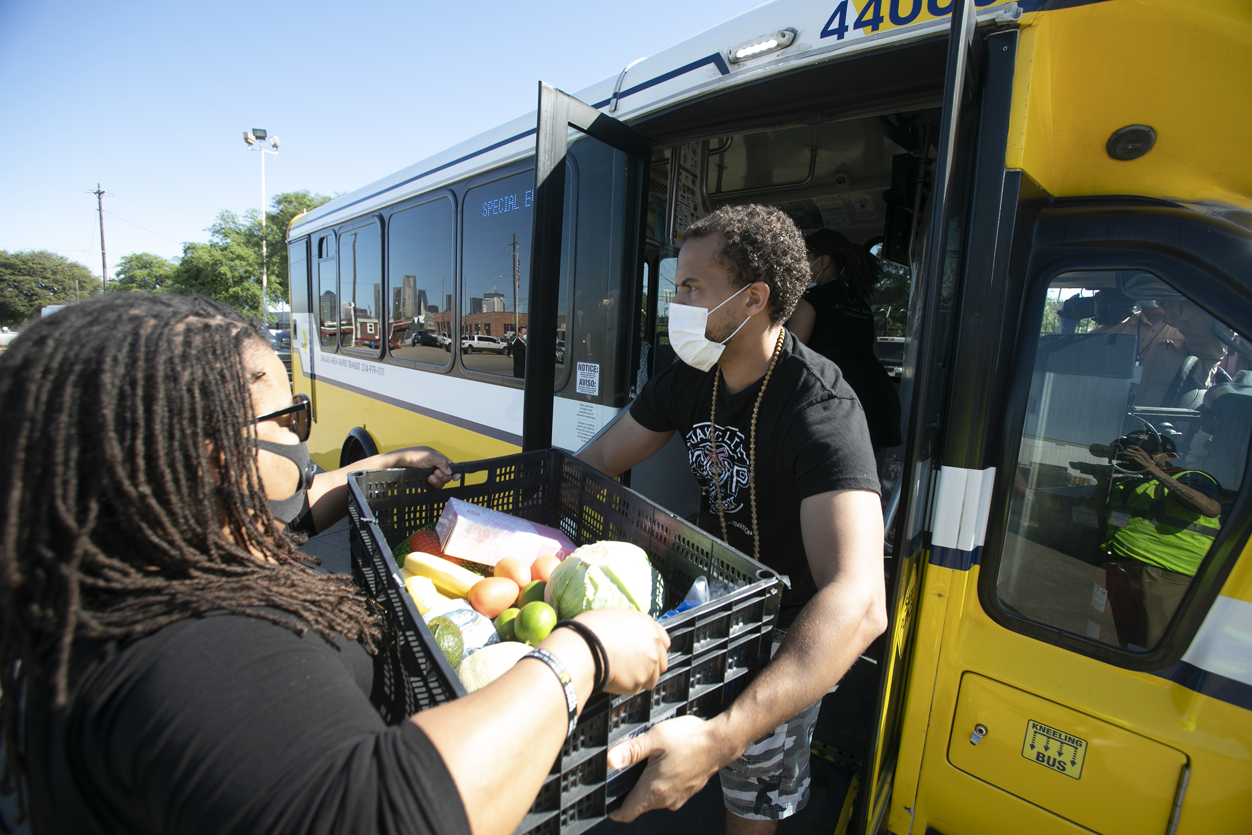 DART and UNT Dallas Mobile Market help deliver food to families in food deserts in southern Dallas.