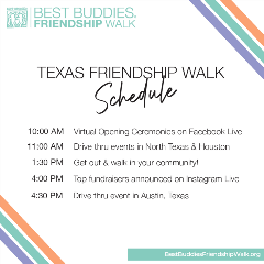 Best Buddies Friendship Walk 2021 schedule